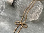 NA160-【 AVON 】エイボン・ヴィンテージネックレス Textured Gold Tone Ribbon