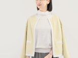 これだけで整う|洗えるノーカラージャケット バイカラー イエロー|通勤・フォーマルにも|CORALIE-2JK-YE