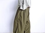 タックギャザーワイドパンツ(カーキ)