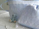 刺繍lace×BlueLinen PouchSet