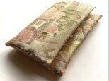 『御所雅〜藤』　チェスト織物御朱印帳袋　B6サイズ用　御朱印帳ケース　御朱印帳ポーチ　御所車　藤の花　数寄屋袋　桐生織物
