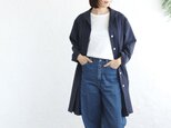 春夏秋と 軽やかに羽織る 桐七炊きコットンリネン ショールカラーコート（ネイビー）CO08