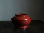 時代物◆赤で素敵。漆芸蓋付碗 古漆器 骨董・antiques 古道具 大正〜昭和初期