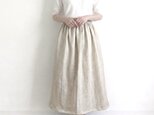 近江リネンWガーゼ◇ギャザースカート◇生成り