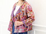 カンタ刺繍シルクのリボンブラウスジャケット【E】