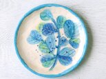 訳あり・ブルーリーフ（夏）の手描き絵皿