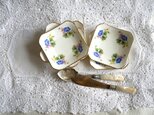 英国製【ROYAL DOULTON】 朝顔の絵柄 スクエア型小皿 5枚セット