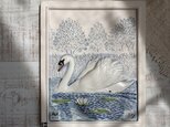 瑞々しい白鳥の陶板*WWF限定モデル* 23cm/北欧/ジィガントフタ/Jie Gantofta/壁飾り