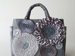 gray ribbon flower standard bag