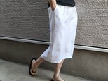 春夏リネン♥『シンプル＆ミニマル』楽ちん♥タイトスカート・ミモレ丈(白、黒）