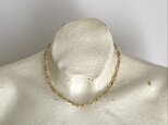 Vintage USA retro gold tone pearl chain necklace