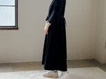 コットンリネン シンプル クラシック ワンピース / ブラック