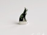 1999年　エジプトの猫像のフェーブ　美術品　ヴィンテージフェーヴ　バステト神　フランス製　陶器