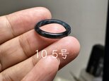 L17-132 氷糯種 黒翡翠 10.5号 グアテマラ産 A貨 本翡翠 くりぬき リング