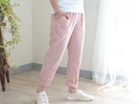 【新色】ベーシックデザイン リネンパンツ:珊瑚色