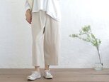 足元すっきり クロップド 桐七炊きコットンリネン 八分丈パンツ(生成り)PT16