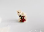 Longwy　ロンウィー　エナメルキャット　猫のフェーブ　装飾陶器　フェーヴ　フランス製ミニチュア