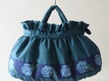 rose france ribbon fuwari bag [blue green]