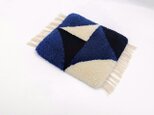 【p様専用】ノッティングの椅子敷 01青/Mサイズ