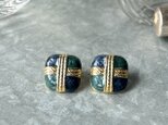 P793-ヴィンテージピアス U.S.A. 1980's Green & Navy Square Check