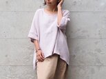 《新色》ダブルガーゼのシンプルトップス/ラベンダーピンク