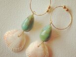 shell*turquoise earringの画像