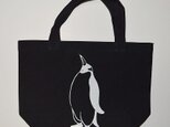 ペンギントートバッグ、黒、ペンギン、penguin, 送料無料の画像