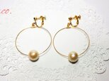 cotton pearl♡simple hoop earringの画像