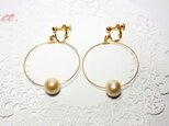 cotton pearl♡simple hoop earring