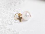 アコヤ本真珠+クロスのネックレスチャーム14kgf