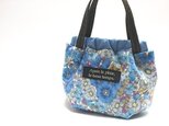 【完売】小さなバッグのバネポーチ　LIBERTY　Gloria Flowers　blueの画像