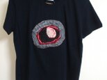 コラージュＴシャツ＊着物地＊黒Ｌサイズの画像