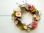 「ありがとう」リース12(プリザ) 23cmの画像