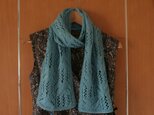 ♪特価♪ターコイズブルーのストール・シュシュ付