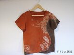 天然土顔料絞り染Ｔシャツ <花>の画像