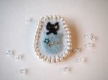 くろねこ水瓶座ブローチ