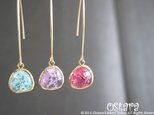 【14KGF】Simple Earrings,16KGP Crystal Glassの画像