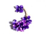 紫陽花のイヤーフックＣ (パープル)左耳用の画像
