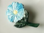 陶ブローチ-ブルーの花一輪【再販】の画像