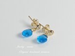 ネオンブルーアパタイトポストピアス14KGF