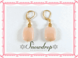 SALE☆Pink agate フレンチフックピアスの画像