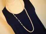 pearl&crystal ｱｼﾝﾒﾄﾘｰnecklace(g)の画像