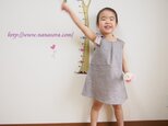 肩リボンAラインワンピース チョコの画像