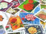 外国切手 薔薇の花アソート 20枚セット 【レジン・古切手】の画像