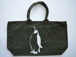 ペンギントートバッグ、オリーブ、送料無料、収納力抜群の画像