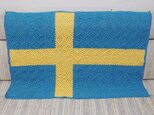 ミソレ様オーダー品・夏糸のスウェーデン国旗のブランケットの画像
