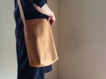 『環桜』革袋 薄茶 縦Lサイズ（斜め掛け）　
