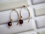 ガーネットの1粒ピアス