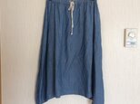 ひらりスカート スラブデニム ブルー