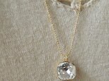 一粒クリスタルのロングネックレス